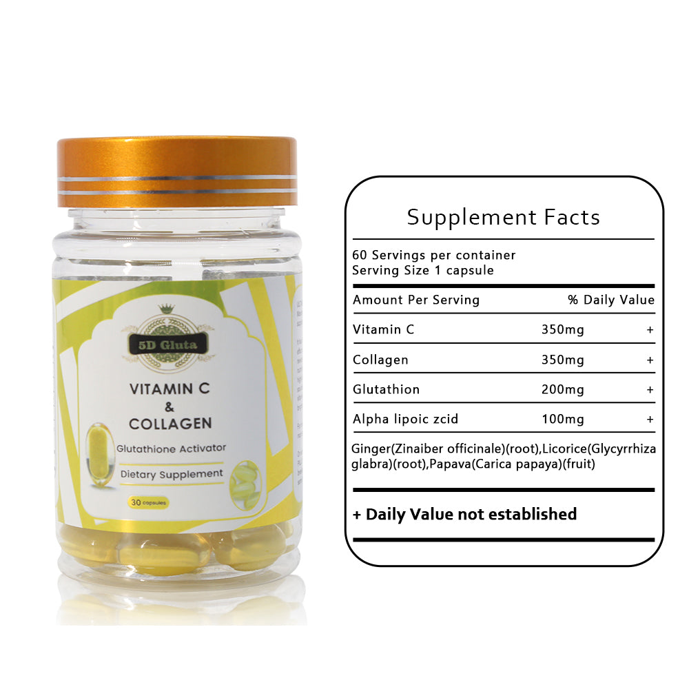Best Collagen & Vitamin C Capsules for dark skin for brightening and skin rejuvenation