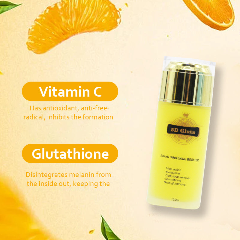 5D Gluta Whitening Booster with Glutathione and Vitamin C for glowing, radiant skin