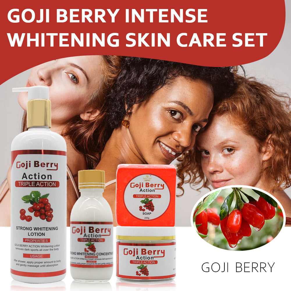 Ensemble de soins pour la peau brillants aux baies de Goji, produits de soins naturels éclaircissants et non irritants pour les peaux foncées