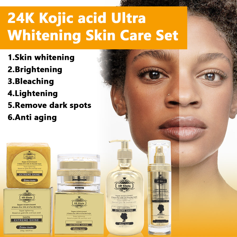 Set de cuidado de la piel 5D Gluta, brillo extremo, ilumina, mantiene el brillo, Corrector de manchas, crema corporal, jabón de esencia, cuidado de la piel de las mujeres