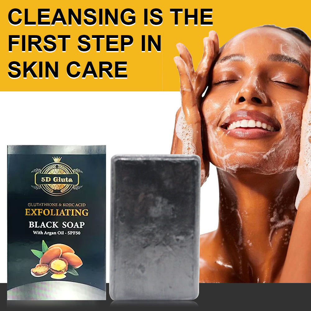 Jabón negro africano con manteca de karité, carbón de bambú, glutatión, baño Natural y eliminación del acné corporal, cuidado de la piel, 250g