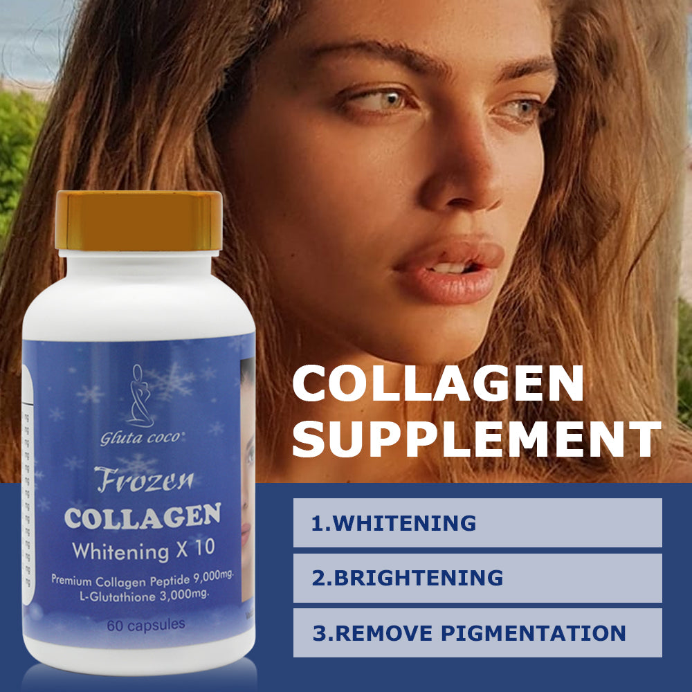 Colágeno congelado 2 en 1 WhiteningX10 juego de cuidado de la piel de rápida absorción aclara el tono de la piel reafirma la piel con cápsula de colágeno congelado