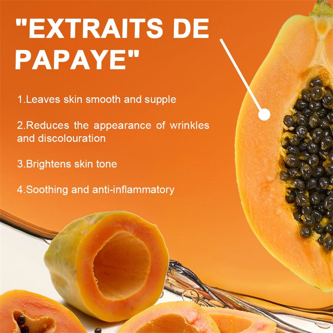Suero blanqueador de papaya Natural, tratamiento de manchas oscuras para blanquear los nudillos y codos, productos para el cuidado de la piel