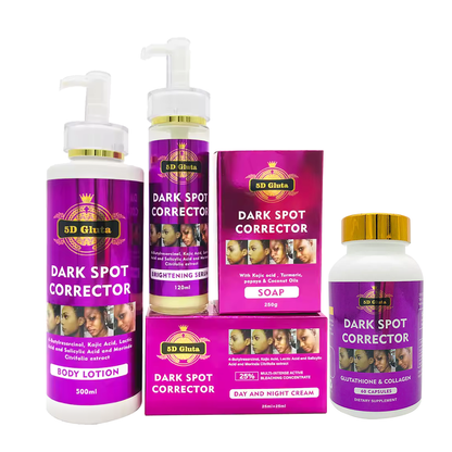 5D Gluta Skin Care Set for removing dark spots, age spots, and evening skin tone