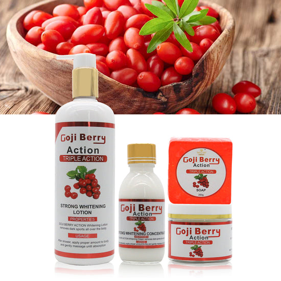 Bayas de Goji, juego de cuidado de la piel brillante, blanqueamiento Natural, productos para el cuidado de la piel no irritantes para pieles oscuras