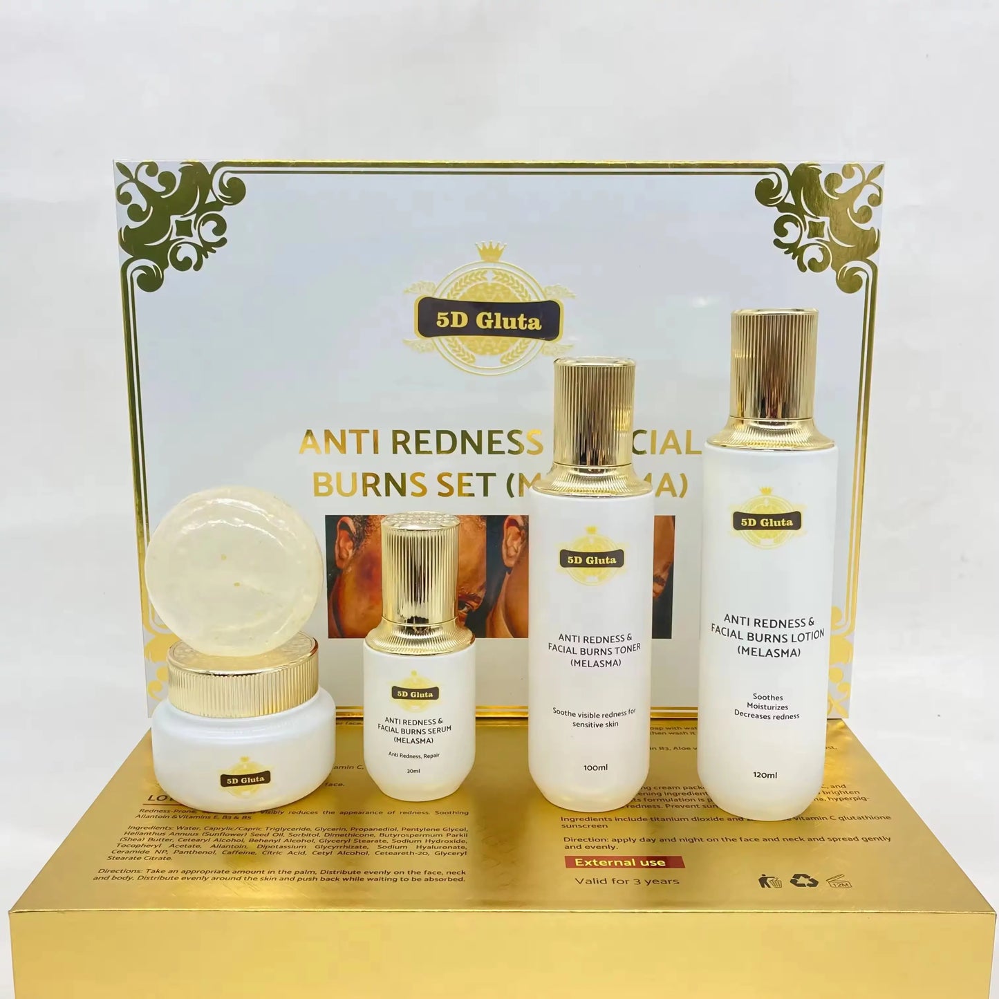 5D Gluta Anti Redness & Facialburns Set(Melasma)