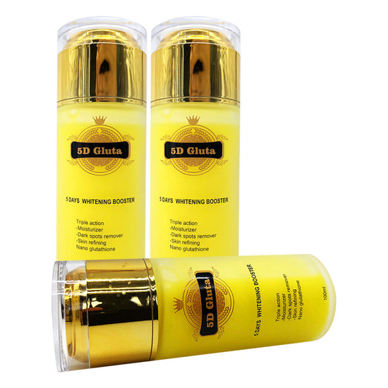 Sérum Booster jaune blanchissant Gluta 5D, 100ml, pour hydrater, éliminer les taches brunes, restaure un teint plus clair, plus éclatant et uniforme