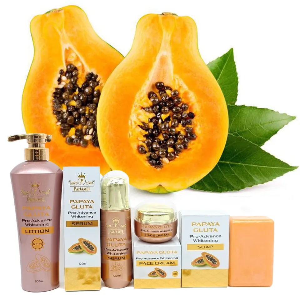 Nouveau Enzyme de papaye entièrement naturelle blanchissant les soins de la peau beauté féminine ensemble de soins de la peau éclaircissant sans ingrédients animaux
