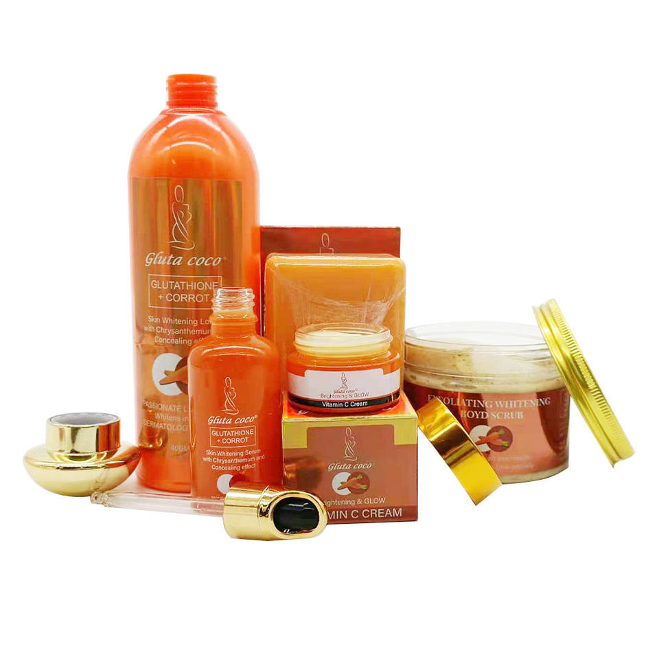 5D Gluta Carrot Brightening Skincare Set for fast, effective skin lightening and rejuvenation