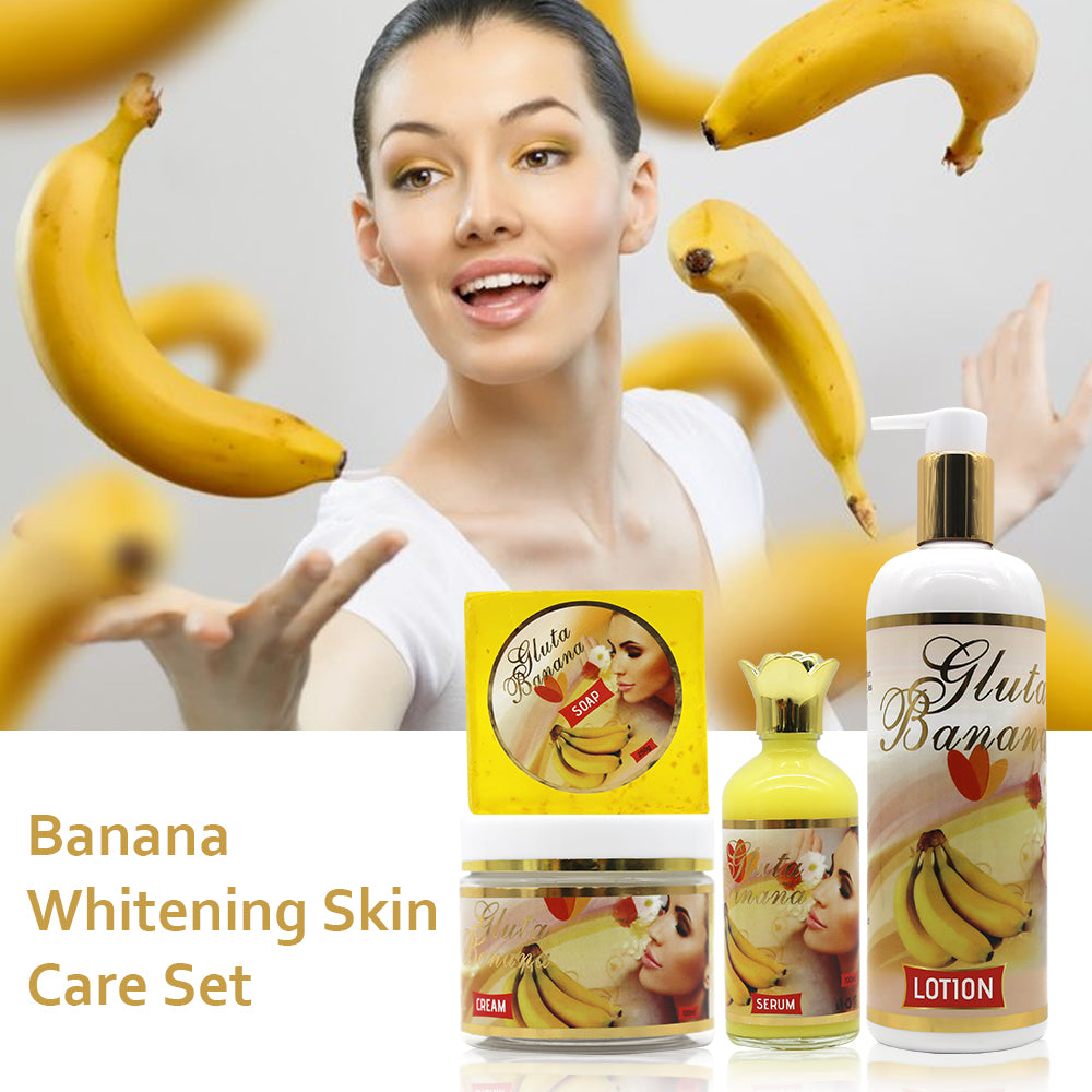 Ensemble de soins pour la peau à l'essence de banane Gluta 5D, hydratant et blanchissant, avec Lotion pour le corps éclaircissante, pour les peaux foncées, laisse la peau lisse et douce