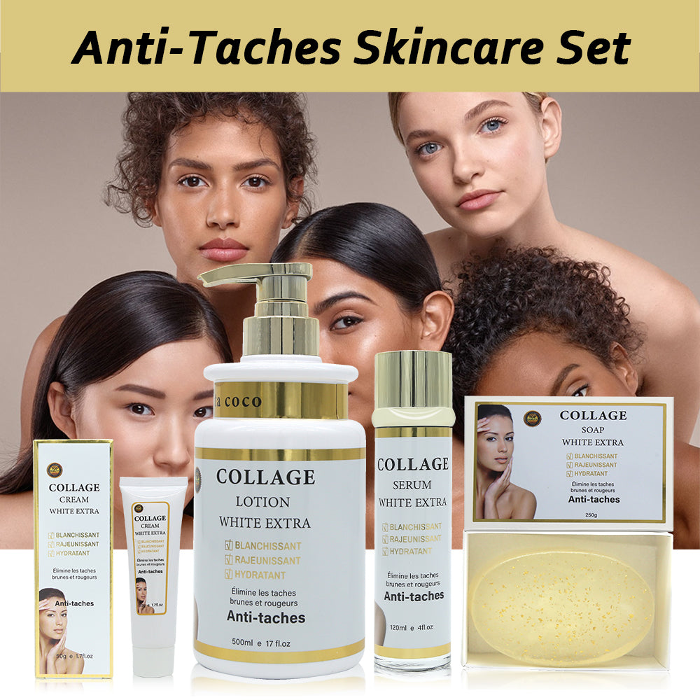 Set de cuidado de la piel antienvejecimiento de colágeno Gluta 5D, antitaches, hidratante, suave, ilumina el tono de la piel, conjunto antiarrugas para mujer