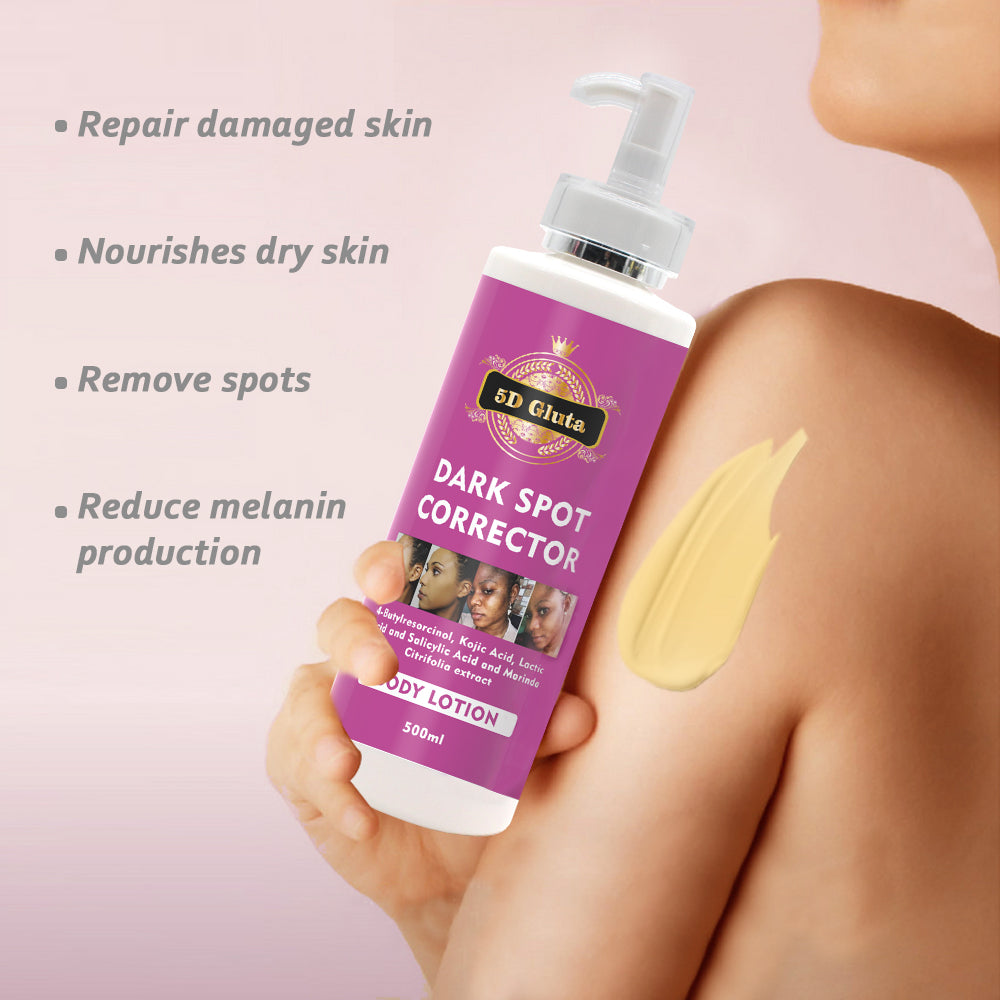 5D Gluta Dark Spot Corrector Body Lotion 500ml Hydrating emollient Whitening Evens Skin Tone Blemish Free Body Skin Cream