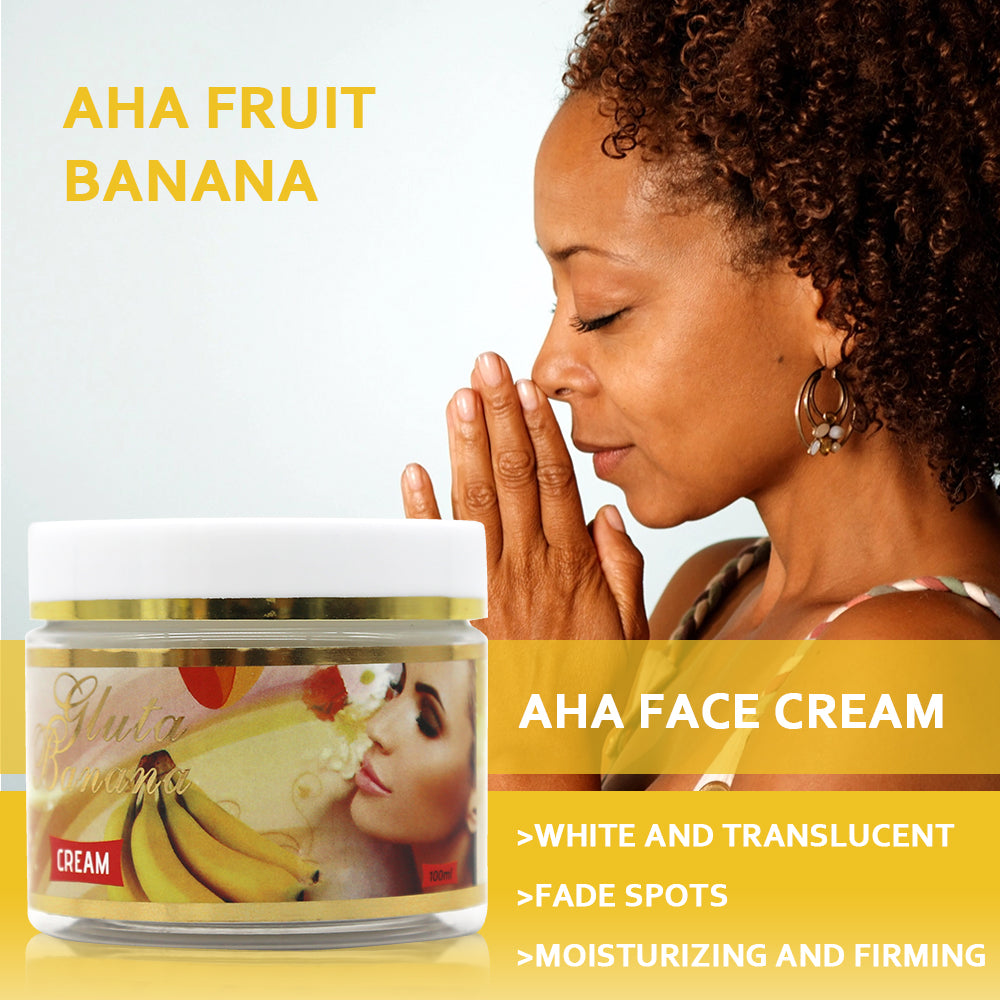 Banana Whitening Beauty Cream with AHA Vitamin C  Removal Dark Spots Acne Moisturizing Skincare Face Cream for Dark Skin