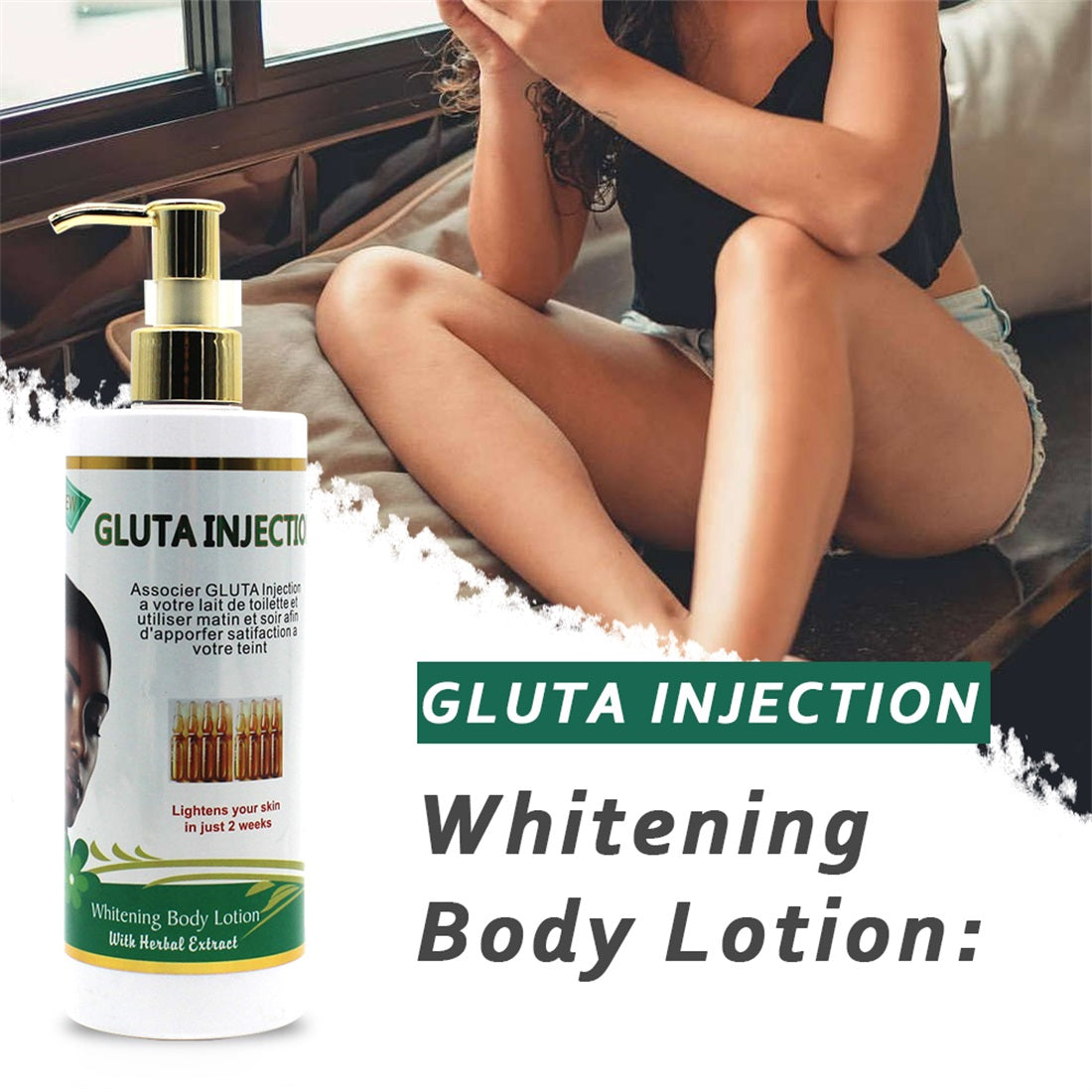 5D Gluta Glutathion lait blanchissant fort avec extrait de plantes ensemble de soins de la peau pour éclaircir la peau noire soins de la peau 4 pièces ensembles