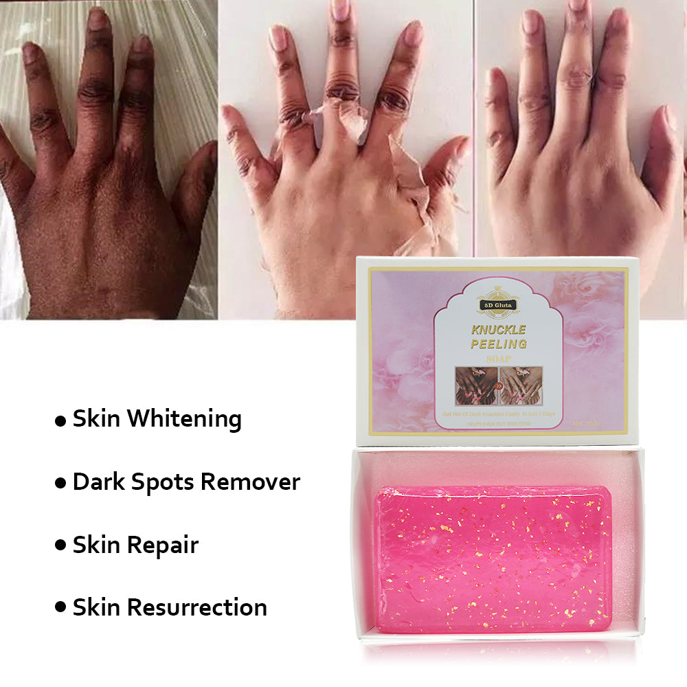 5D Gluta Stain Removing Knuckle Soap With Camellia Oil Olive Fruit Oil Gold Foil for Removing Dark Spots Pigment Whitening Skin