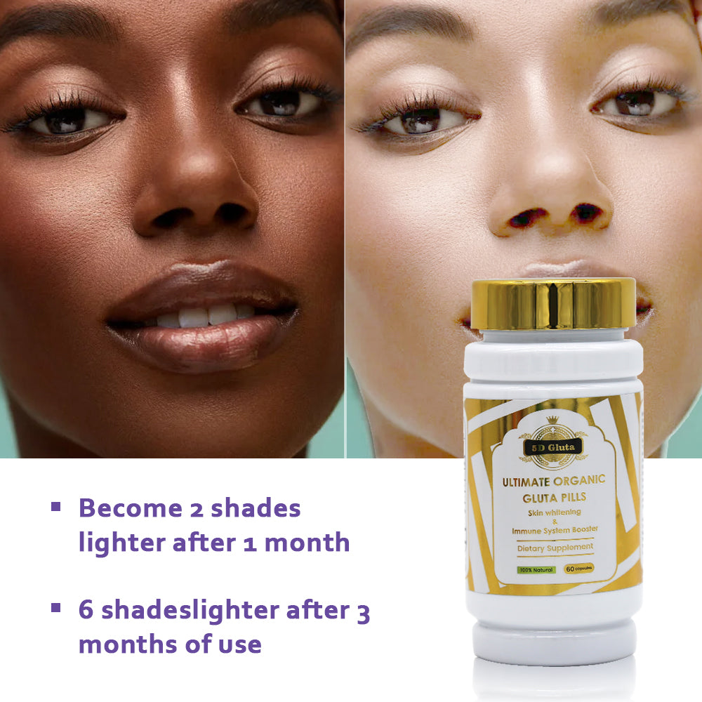 Cápsulas de glutatión 5D con vitamina Gluta, cápsulas de esencia para blanquear y aclarar la piel, productos de salud comestibles para blanquear la belleza