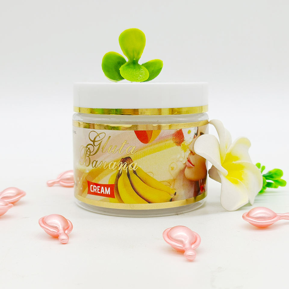 Banana Whitening Beauty Cream with AHA Vitamin C  Removal Dark Spots Acne Moisturizing Skincare Face Cream for Dark Skin